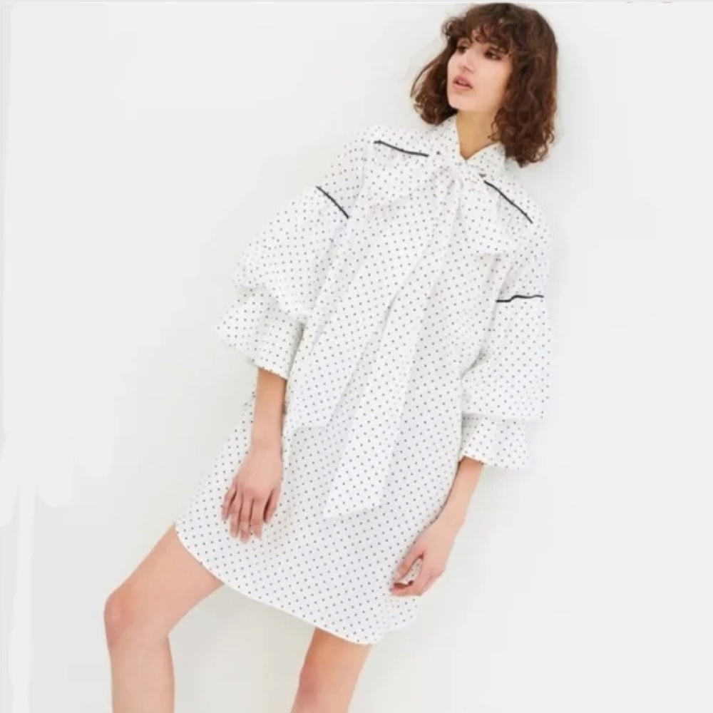 Romance Was Born Polka Dot Midi Dress NWT | Voluminous Ruffle Detail